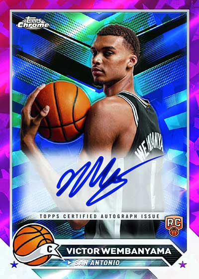 2023-24 Topps Chrome Sapphire Basketball Topps Chrome Autographs Victor Wembanyama