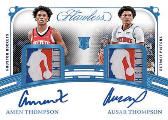 2023-24 Panini Flawless Basketball Dual Laundry Tag Autographs Ausar Amen Thompson