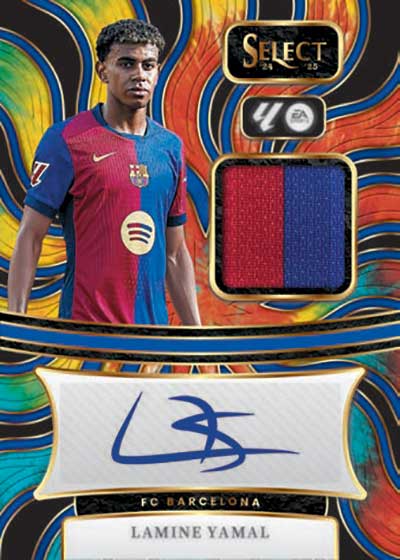 2024-25 Panini Select LaLiga Soccer Autographed Memorabilia Tie-Dye Lamina Yamal