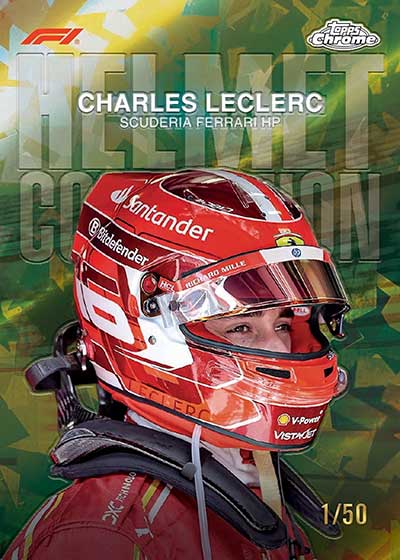 2024 Topps Chrome Sapphire Formula 1 Helmet Collection Gold Sapphire Charles Leclerc
