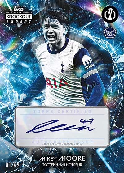 2024-25 Topps Knockout UEFA Club Competitions Impact Autographs Blue Mikey Moore