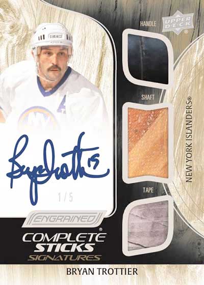 2024-25 Upper Deck Engrained Icons Hockey Complete Sticks Signatures Bryan Trottier