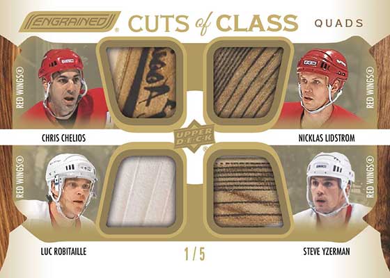 2024-25 Upper Deck Engrained Icons Hockey Cuts of Class Quads Gold