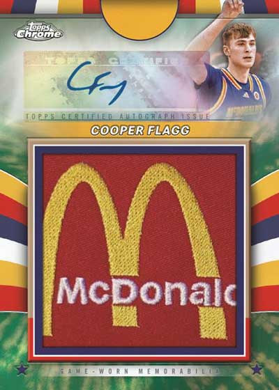 2024 Topps Chrome McDonald's All-American Golden Patch Autographs Cooper Flagg