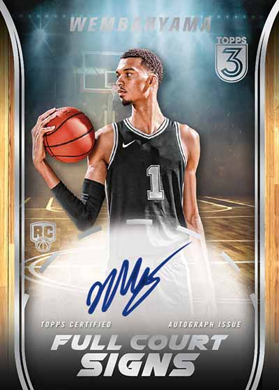 2023-24 Topps Three Basketball Full Court Signs Victor Wembanyama