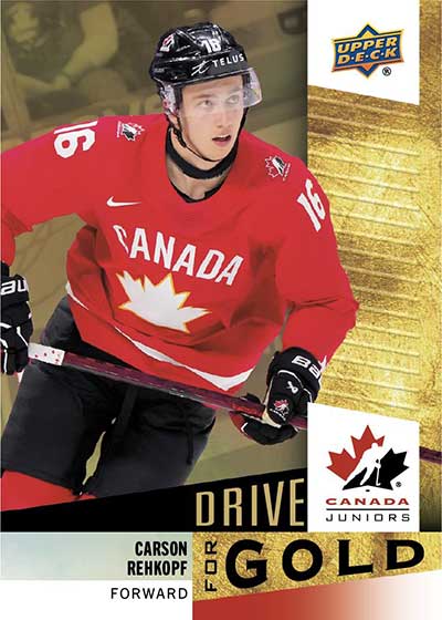 2025 Upper Deck Team Canada Juniors Hockey Drive for Gold Carson Rehkopf