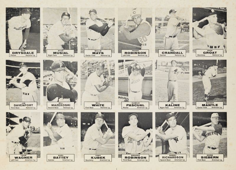 1961 Topps Dice Game Uncut Sheet Featuring Rarest Mickey Mantle