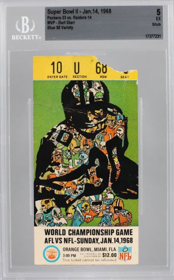 Graded: Super Bowl II 1968 Packers vs. Raiders Ticket - Beckett News