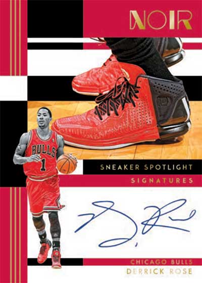 2024-25 Panini Noir Basketball Sneaker Spotlight Signatures Derrick Rose