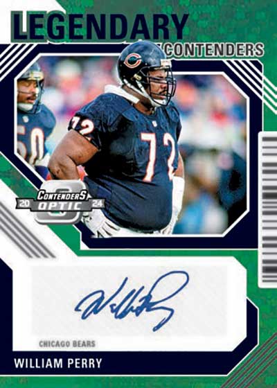 2024 Panini Contenders Optic Football Legendary Contenders Autographs Green William Perry