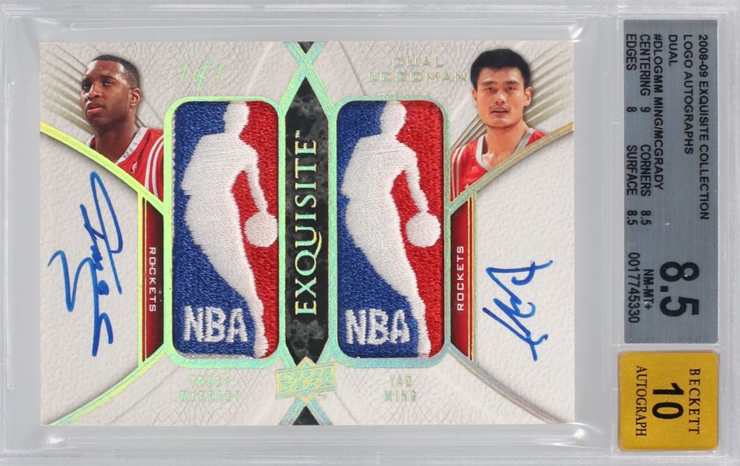 Rare 2008 Exquisite Dual Logo Auto Yao Ming and Tracy Rare 2008 Exquisite Dual Logo Auto Yao Ming and Tracy