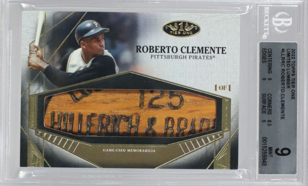 Roberto Clemente 2022 Topps Tier One Limited Lumber gets BGS Grade