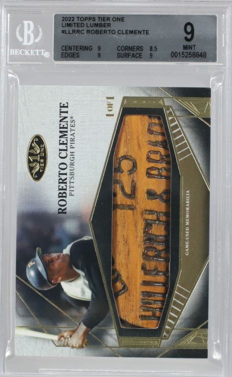 Roberto Clemente 2022 Topps Tier One Limited Lumber gets BGS Grade
