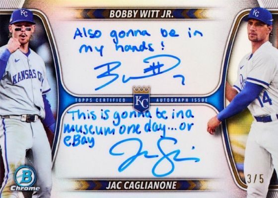 Witt, Caglianone Add Inscriptions to 2025 Bowman Chrome Baseball Cards