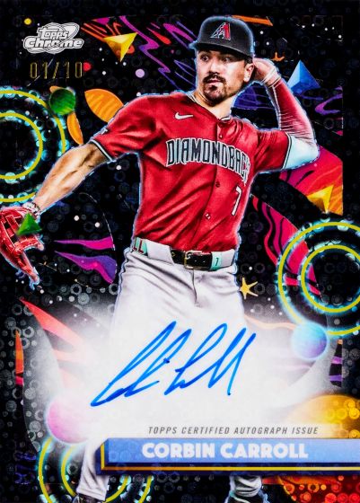 2025 Topps Cosmic Chrome Baseball autograph card shown as a product-line reference