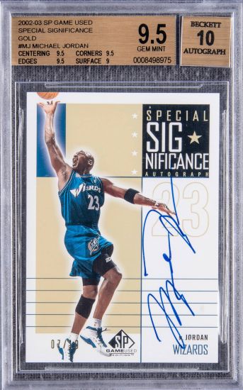 Up for Auction: 2002-03 SP Game Used Edition Michael Jordan Gold