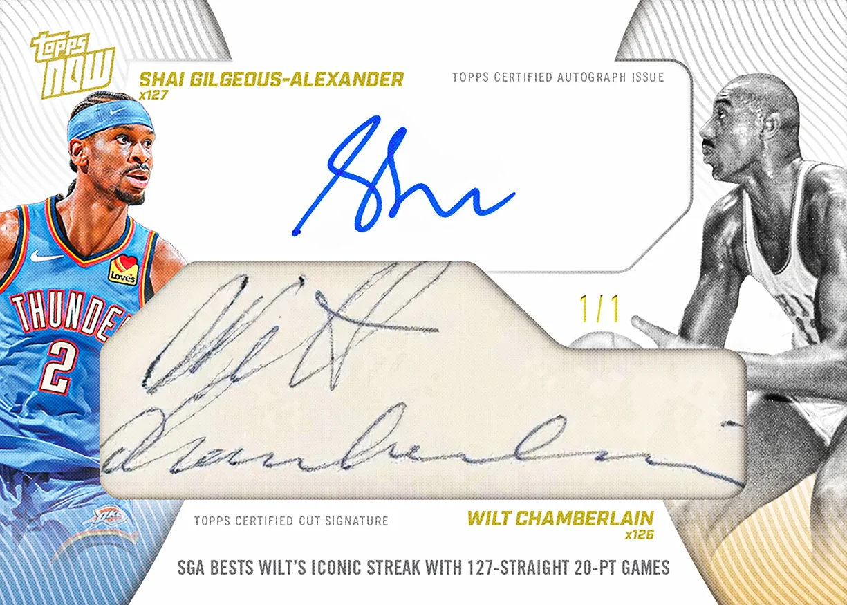 【Beckett鑑定済】SHAI GILGEOUS-ALEXANDER直筆サイン Topps Issues Shai Gilegous-Alexander/Wilt Chamberlain Dual Auto